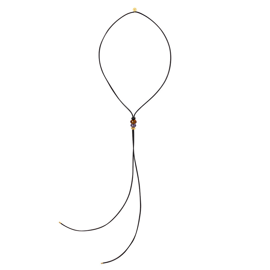 ANNY TRIO KETTE BLACK ONYX/CITRIN/AMETHYST