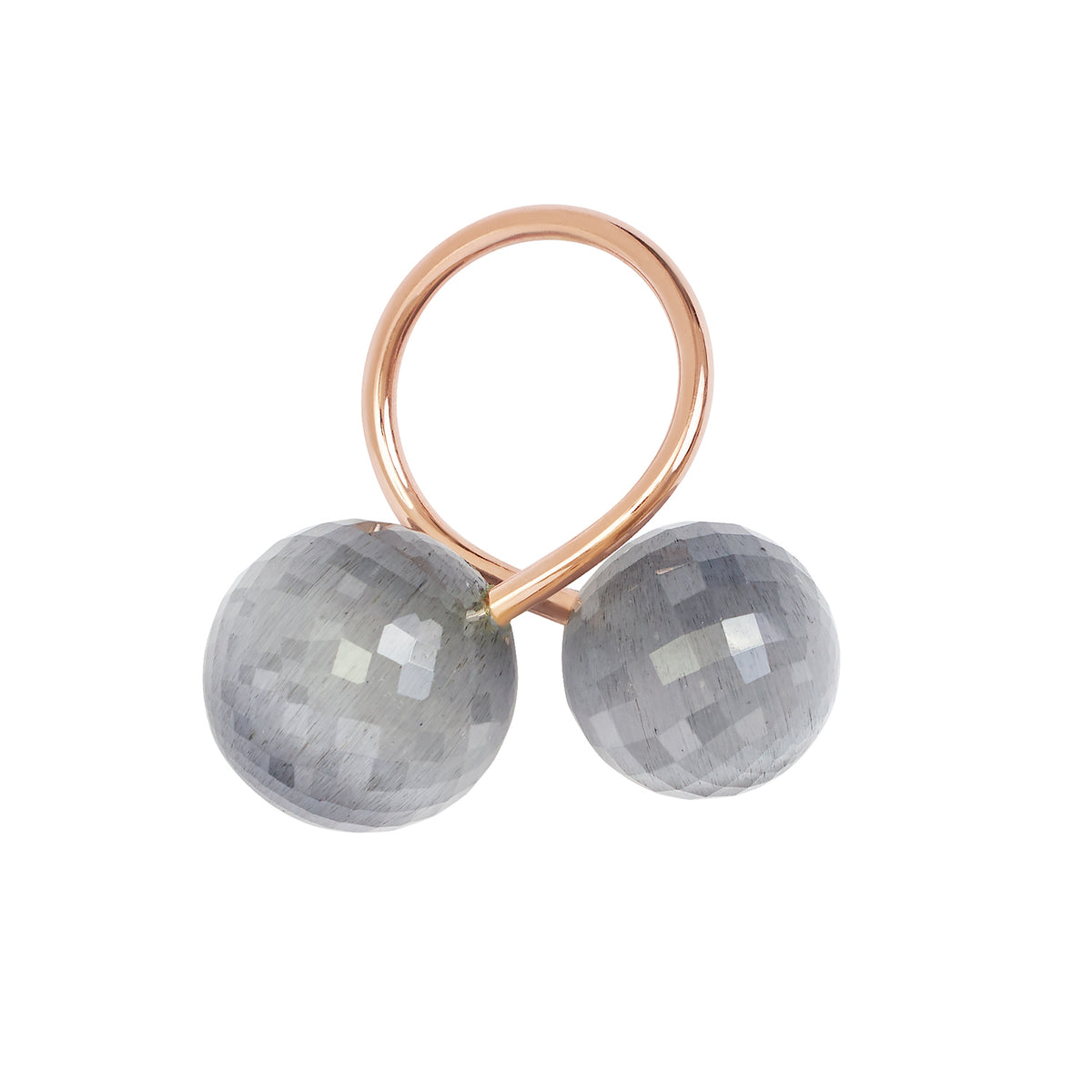BESSIE RING facettiert grauer Mondstein