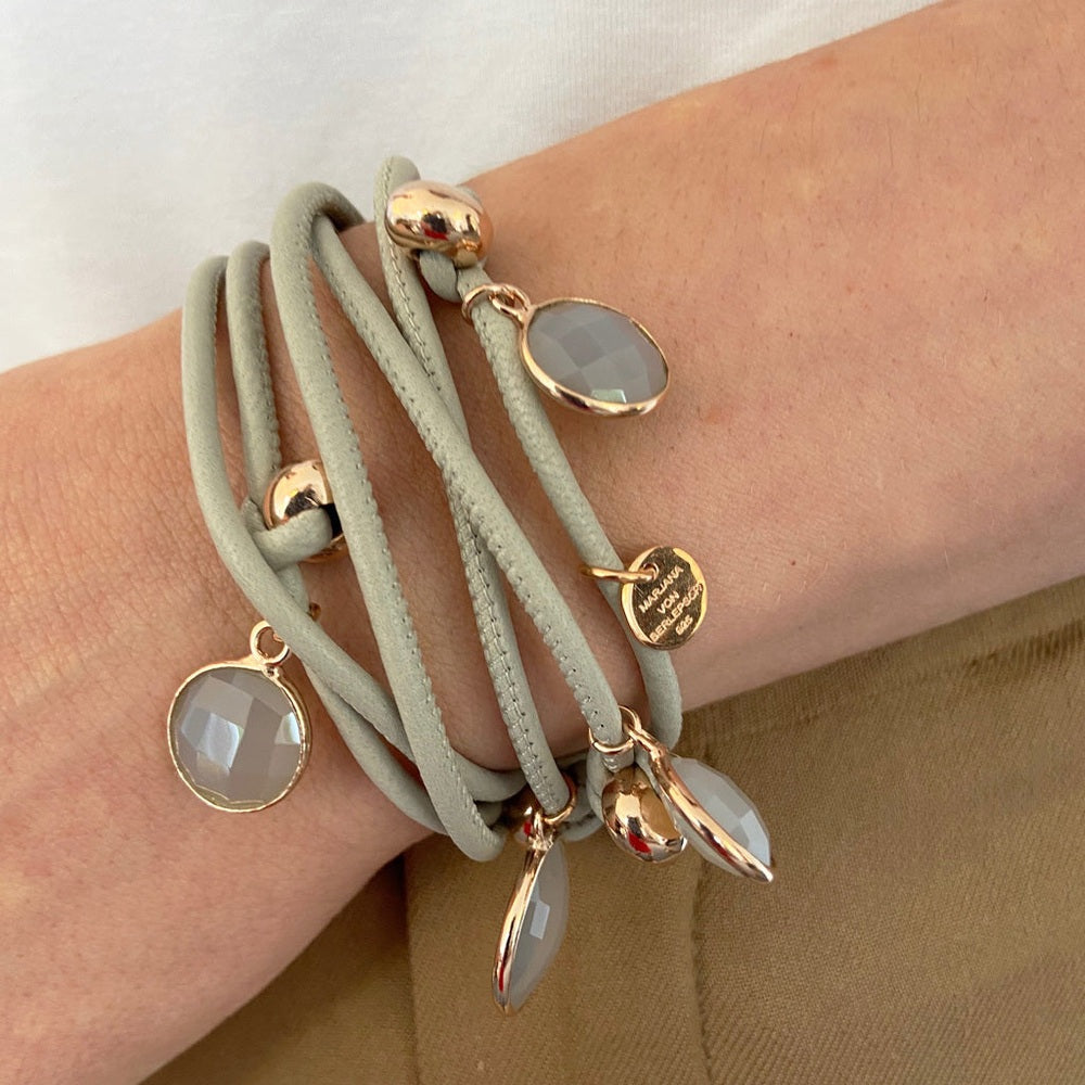 BEVEN LEDERARMBAND GRAUER MONDSTEIN UNI STEIN