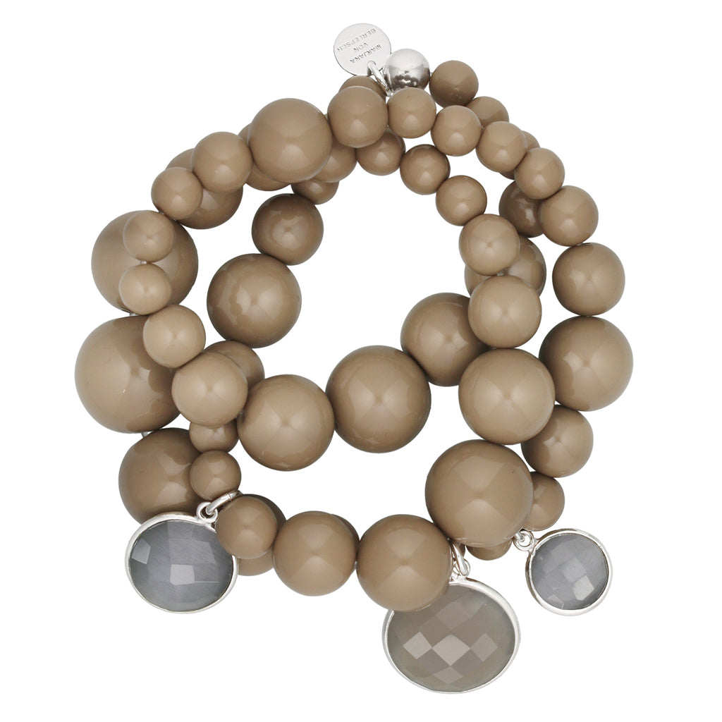BLANCHE ARMBAND taupe grauer mondstein