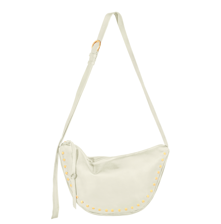 Venetia Halbniete Creme Tasche