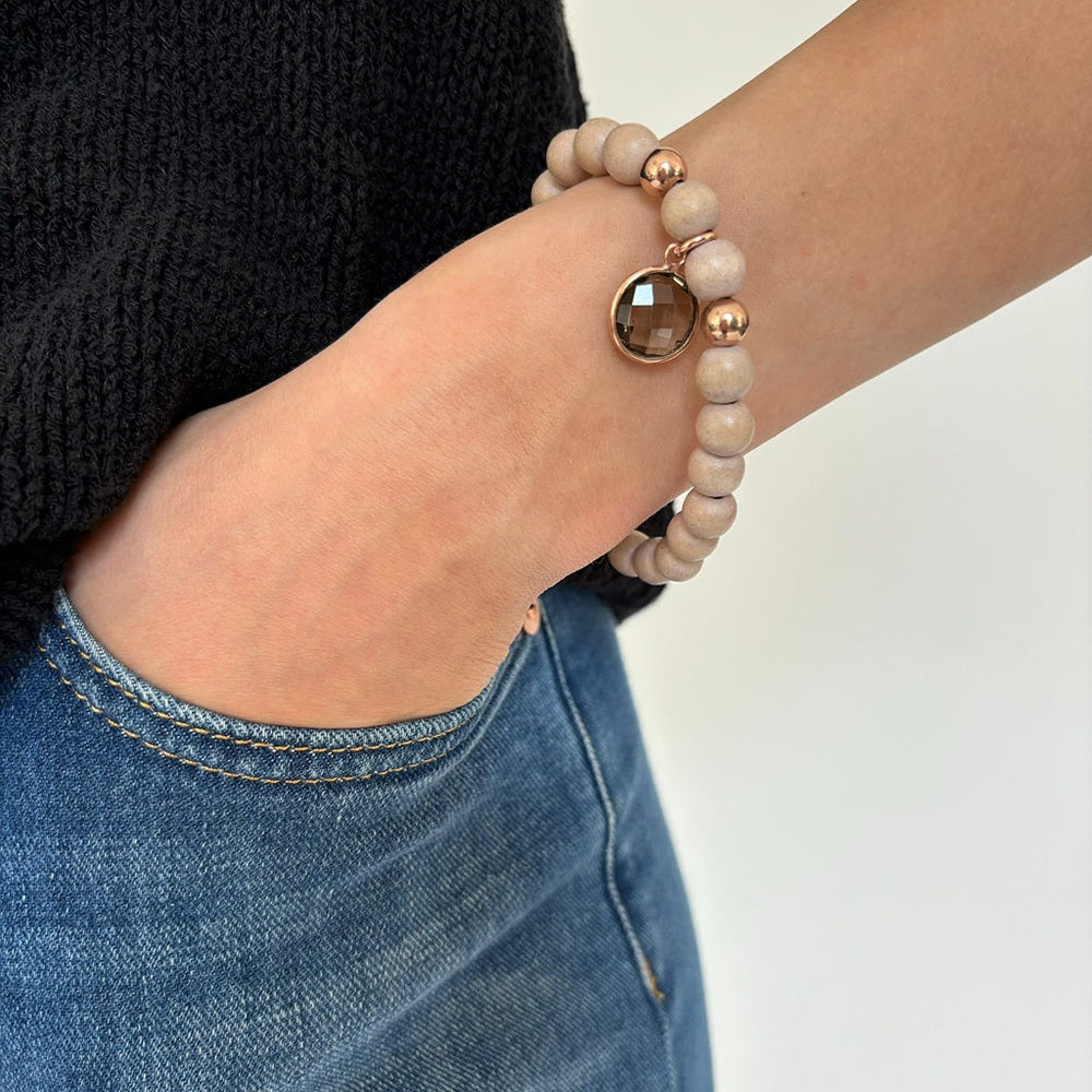 ELSA ARMBAND NUDE RAUCHQUARZ