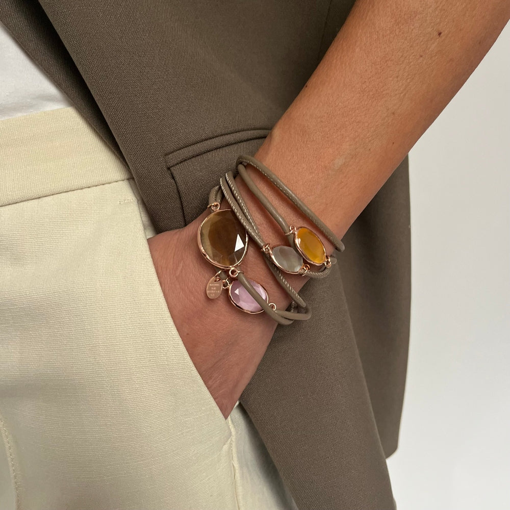 MOGUL LEDERARMBAND CATEYE NOUGAT