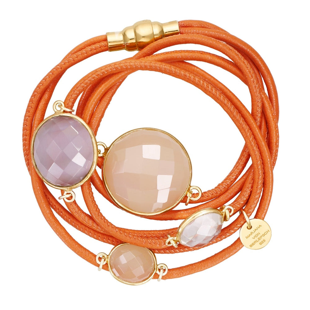 MOGUL LEDERARMBAND MANDARINE