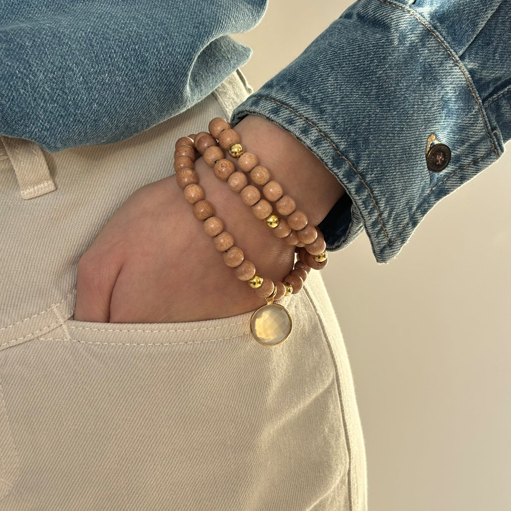 PINUS ARMBAND ROSENHOLZ GRAUER MONDSTEIN