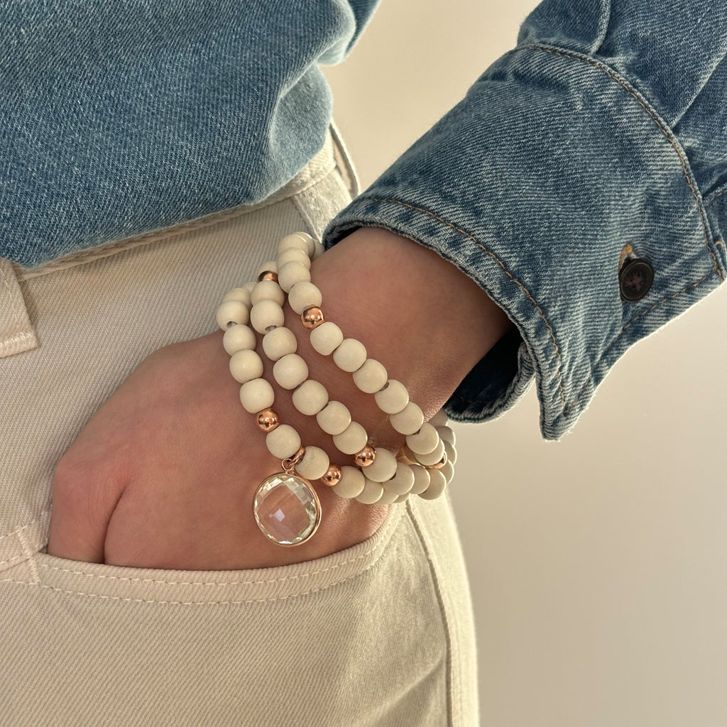 PINUS ARMBAND NATUR BERGKRISTALL