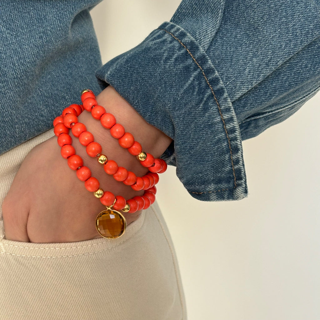 PINUS ARMBAND ORANGE CITRIN