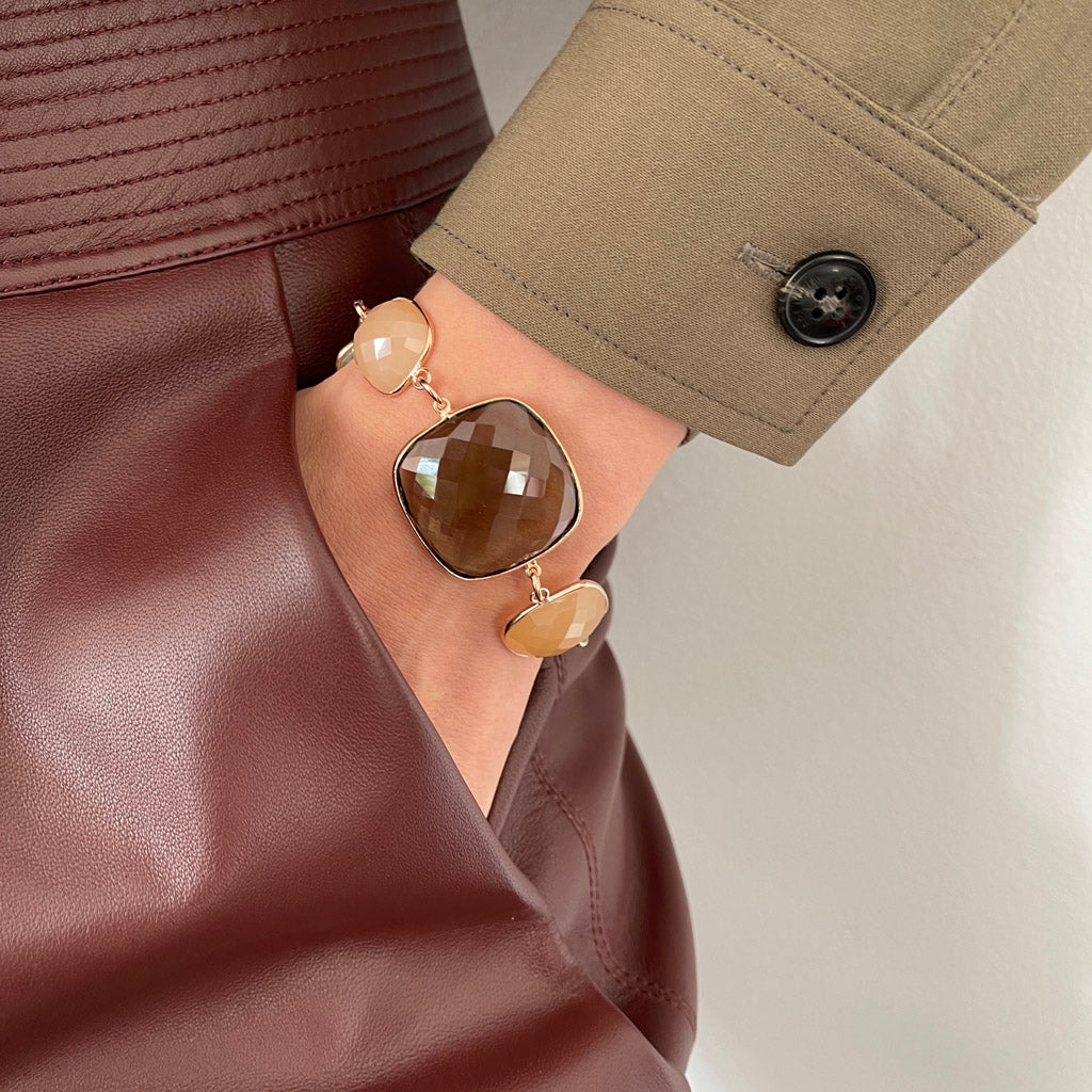 PALOMA ARMBAND NUDE RAUCHQUARZ