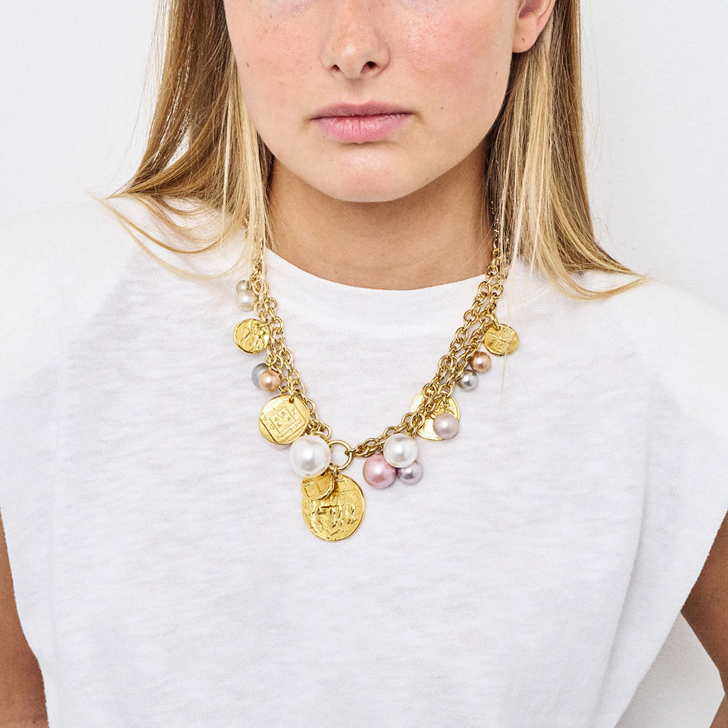 ALMA KETTE MÜNZE PERLE PASTELL