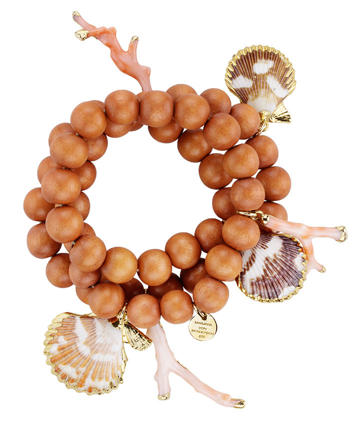 MALA ARMBAND MUSCHEL ORANGE