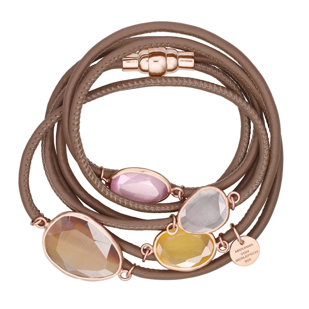 MOGUL LEDERARMBAND CATEYE NOUGAT