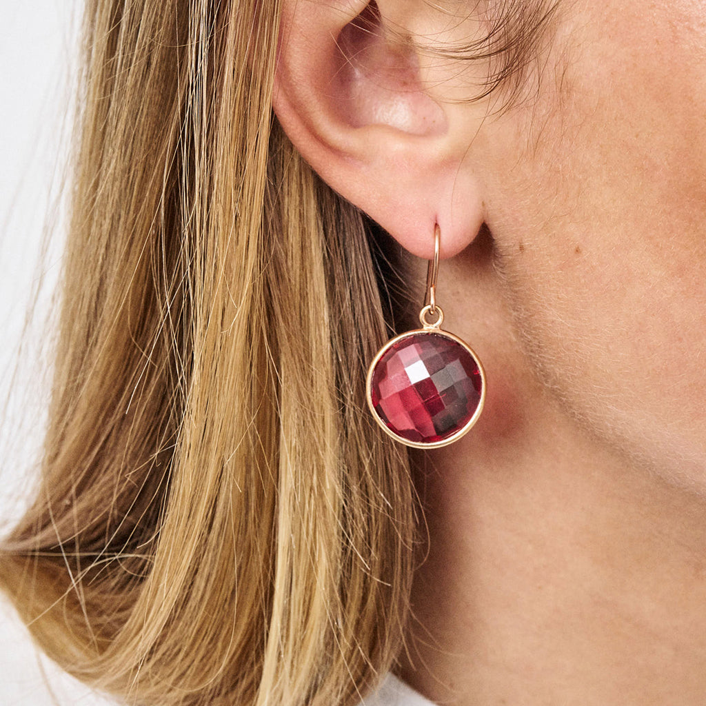 PIA OHRRING PINKER QUARZ