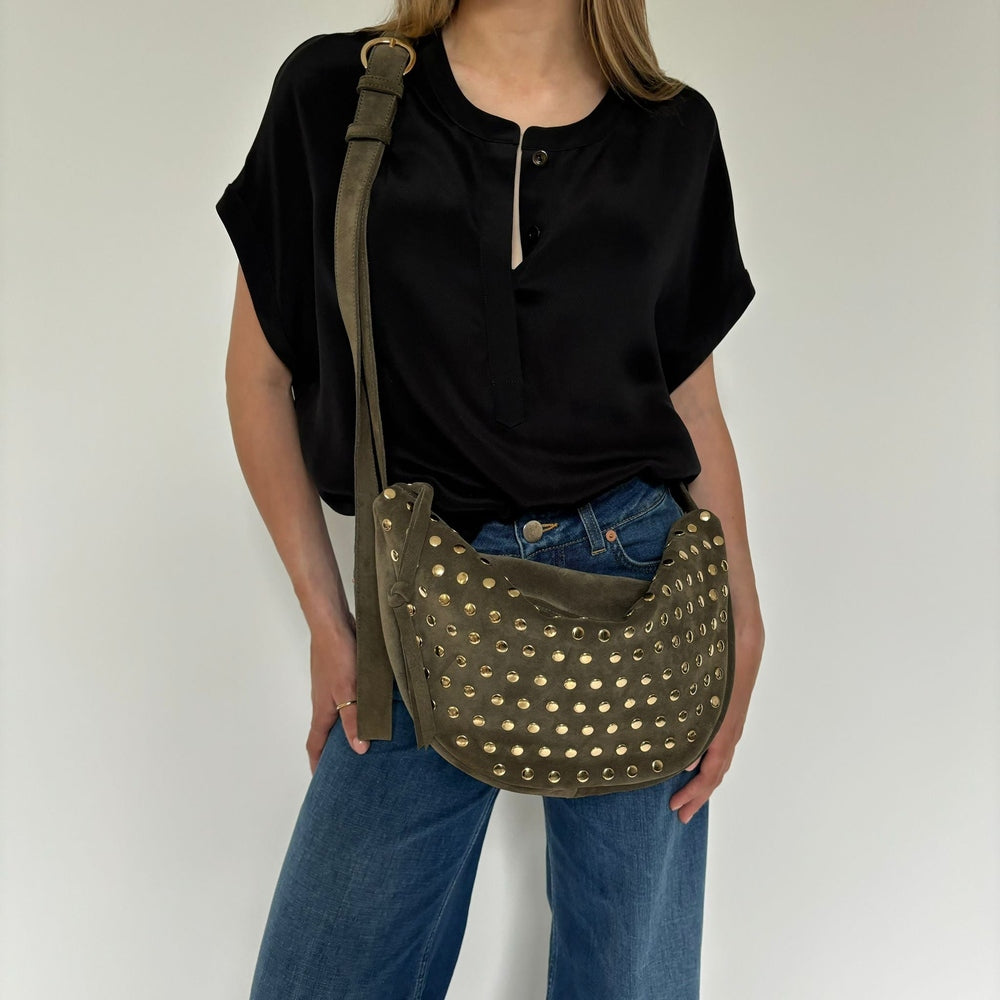 VENETIA TASCHE SMALL VOLLNIETE KAKI SUEDE