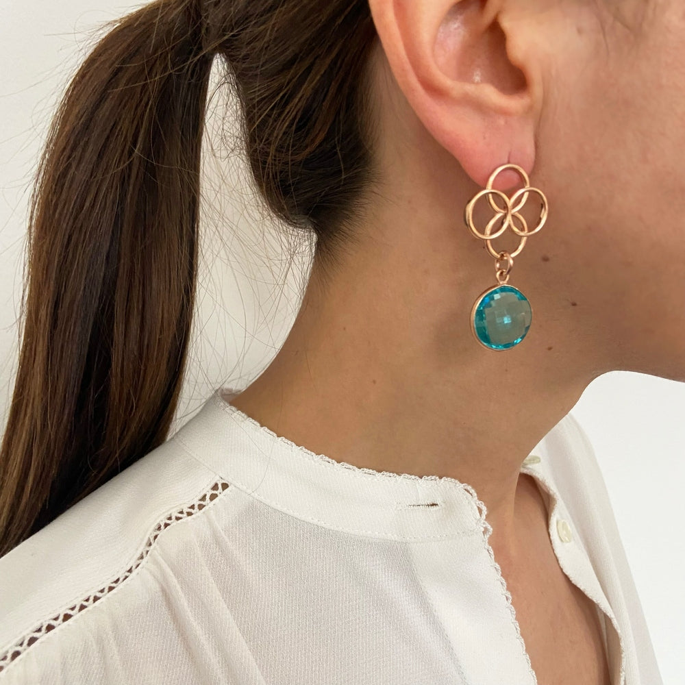 GLOSSY OHRRINGE BLUE TOPAZ