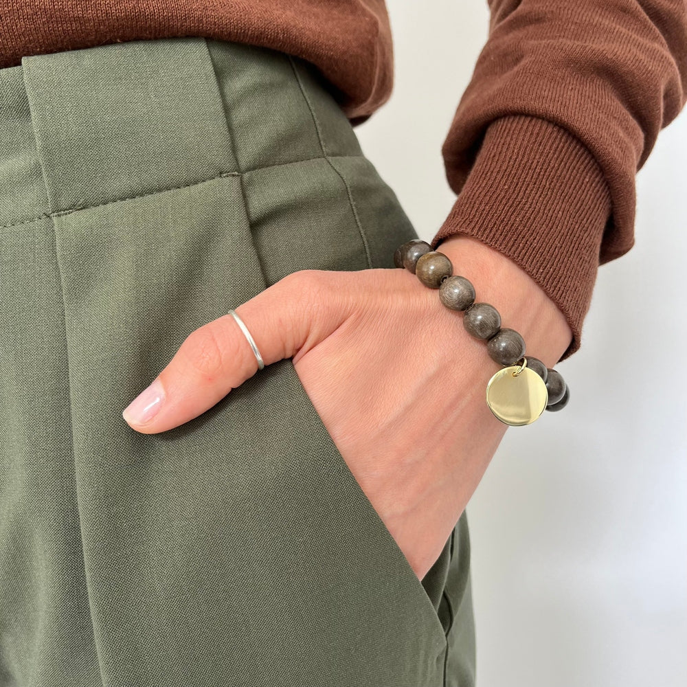 INA ARMBAND GREYWOOD PLÄTTCHEN