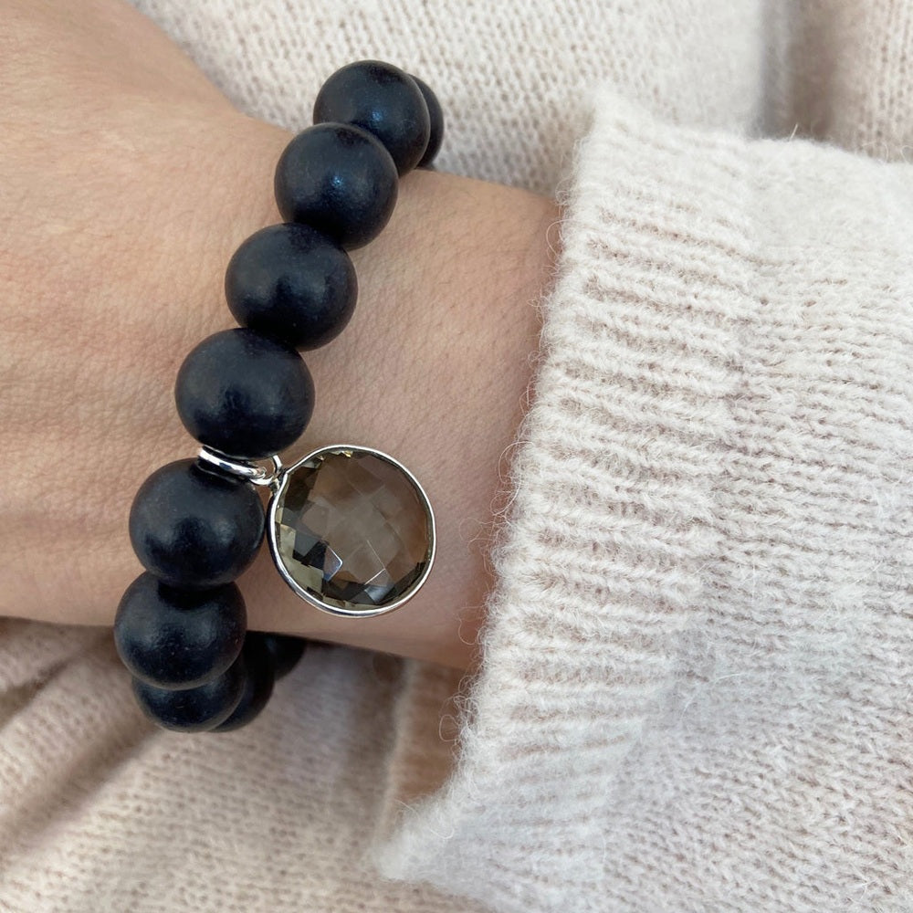 INA ARMBAND KOHLE RAUCHQUARZ