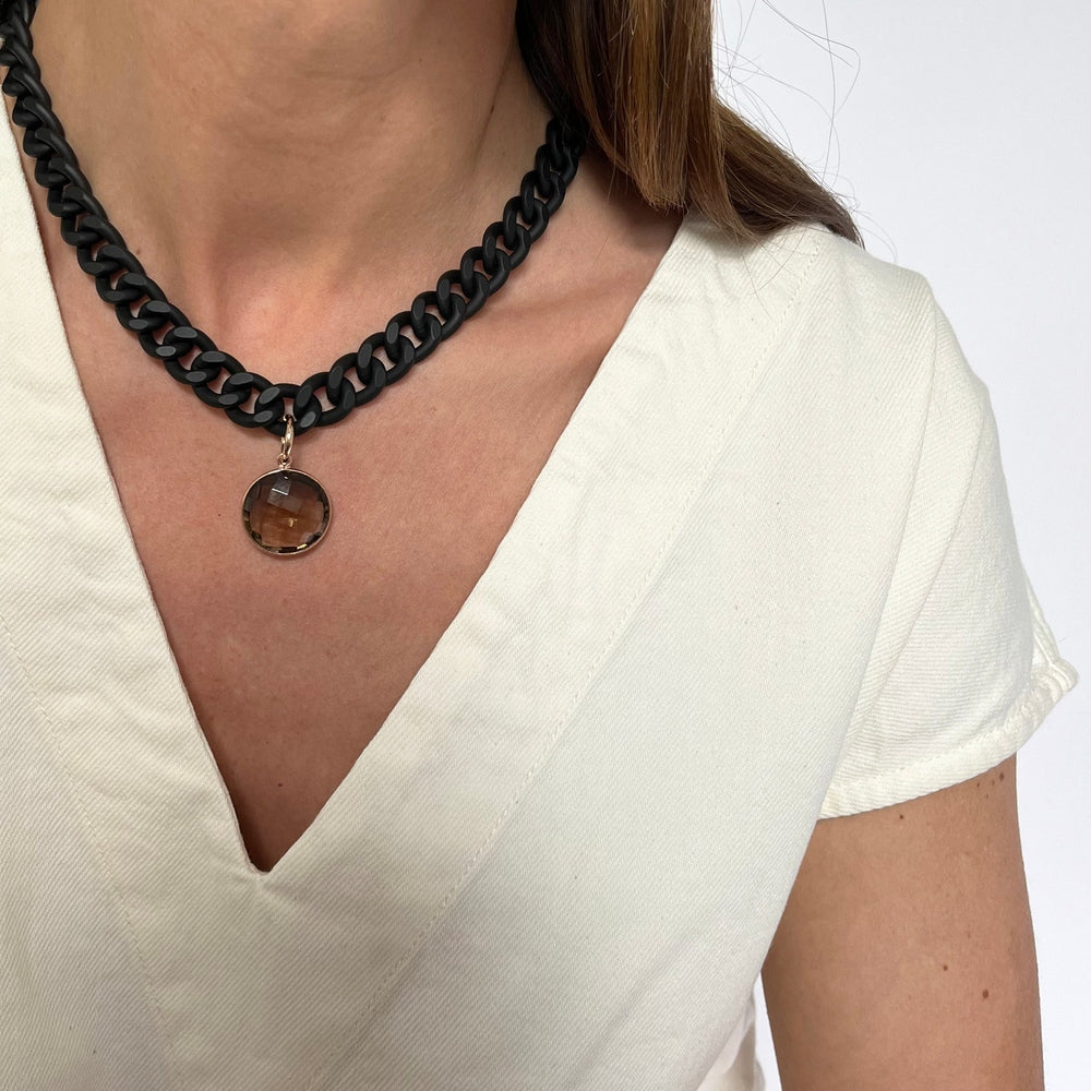 LAGUNA KETTE Mattschwarz Rauchquarz