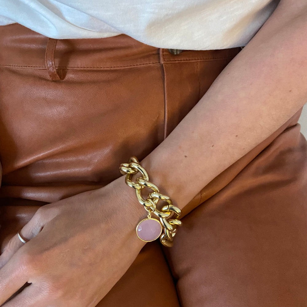 LIAM SINGLE ARMBAND Rosenquarz