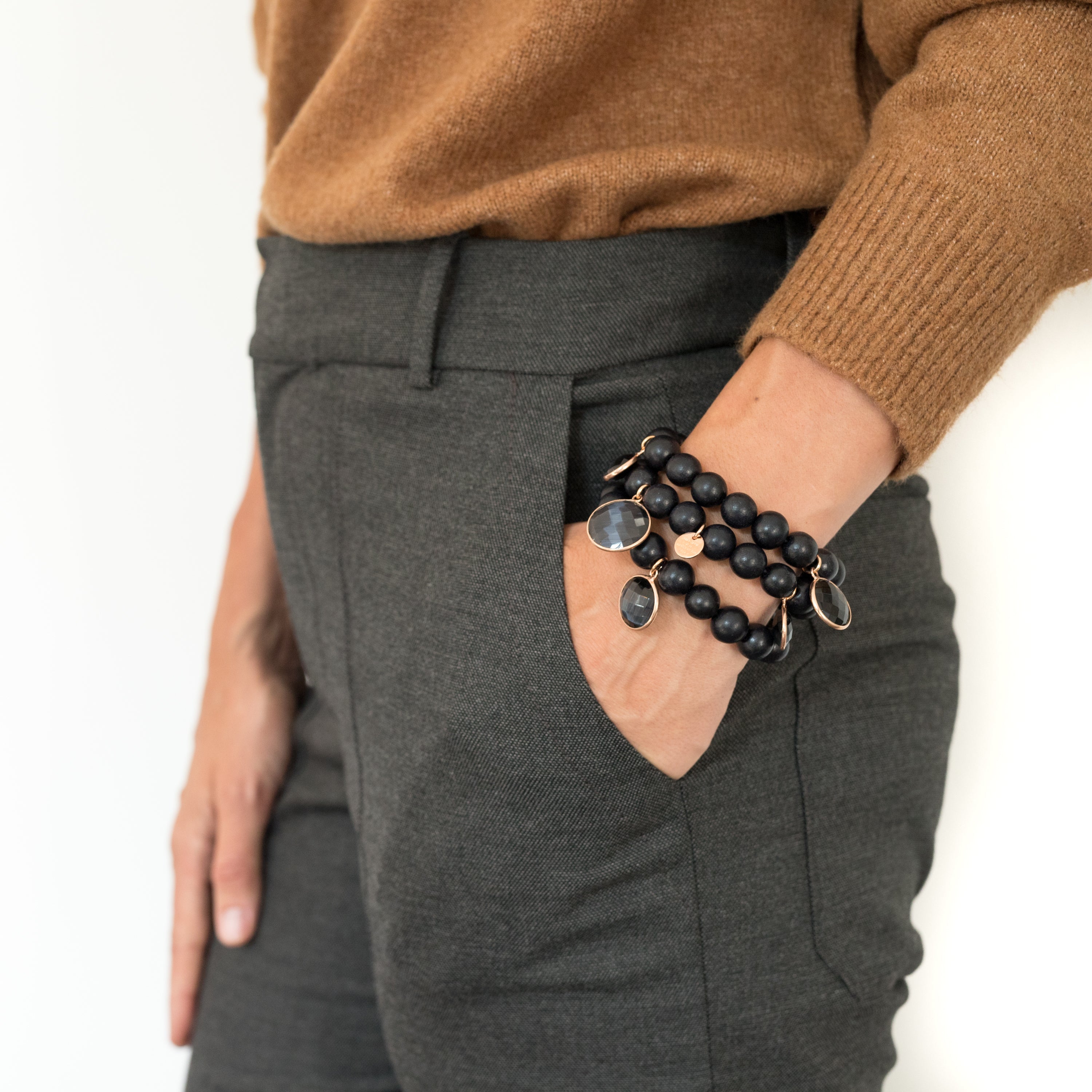 MALA ARMBAND Schwarz Schwarzer Mondstein