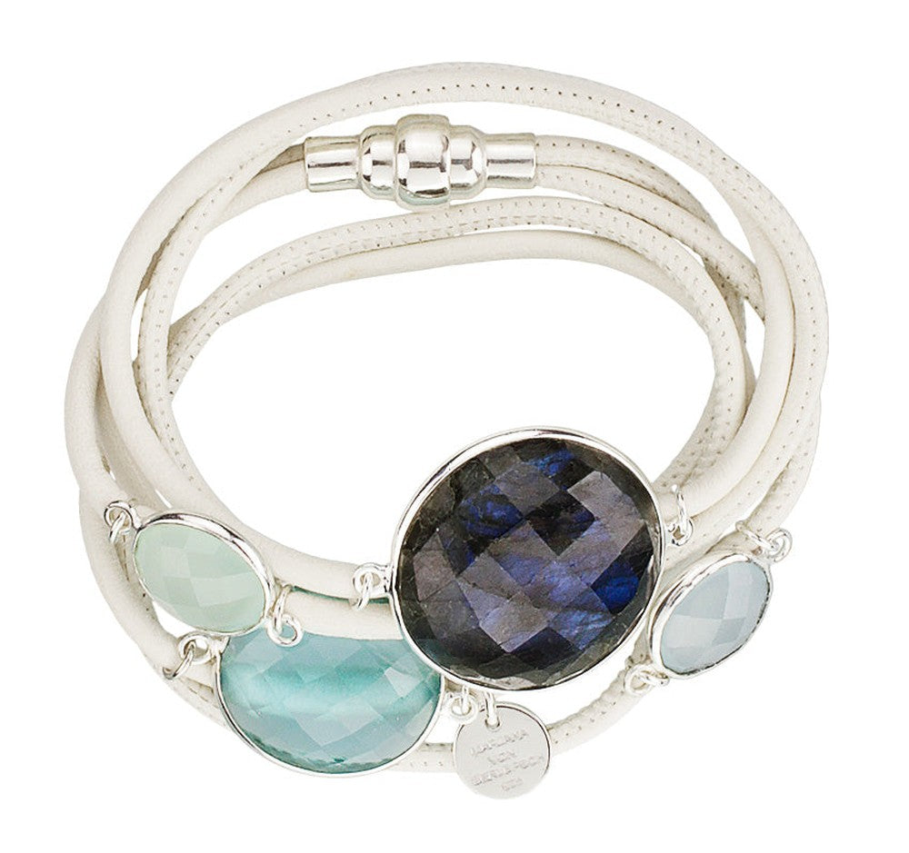 MOGUL LEDERARMBAND AQUA MIX