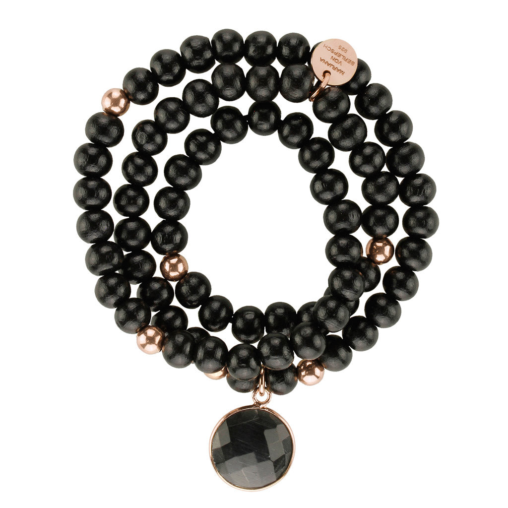 PINUS ARMBAND Schwarz Schwarzer Mondstein