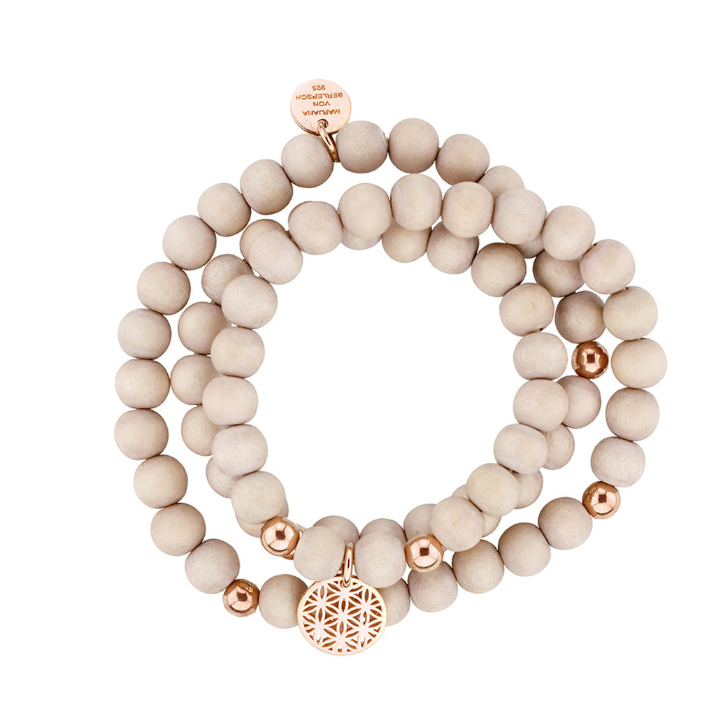 PINUS Holzkugelarmband NUDE LEBENSBLÜTE