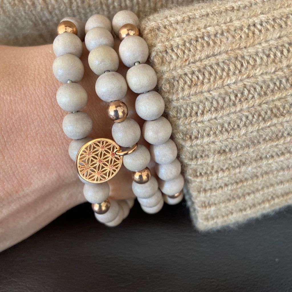 PINUS Holzkugelarmband NUDE LEBENSBLÜTE