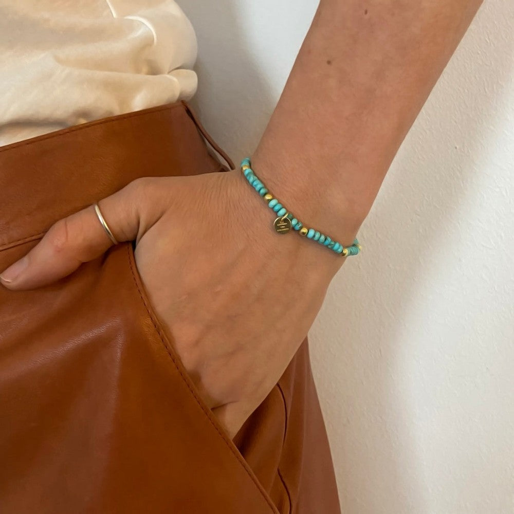 TILA ARMBAND Türkis Gold