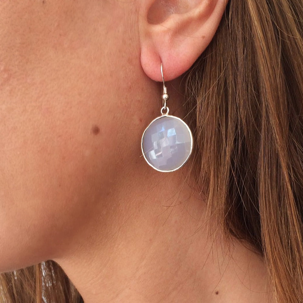 PIA OHRRINGE grauer Mondstein