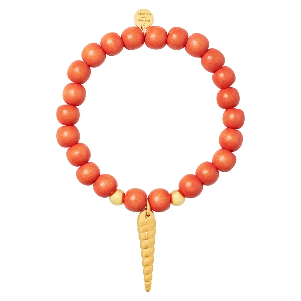muschelarmband orange gold