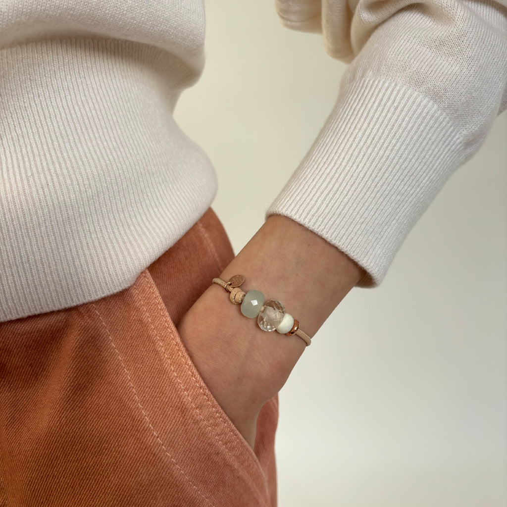 Lederarmband Damen - ANNY ARMBAND NUDE von marjanavonberlepsch