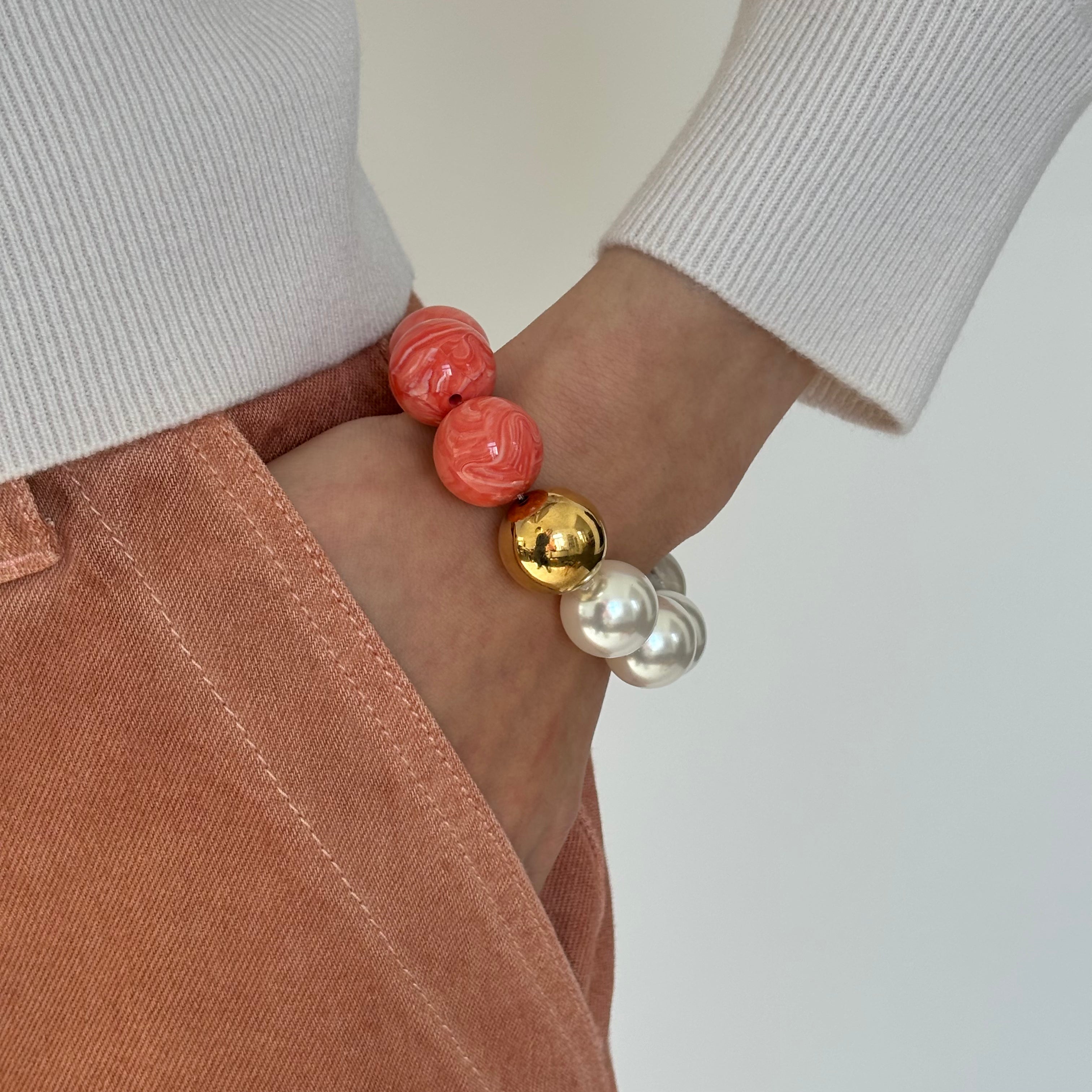 PAOLA MEDIUM ARMBAND KORALLE MIX