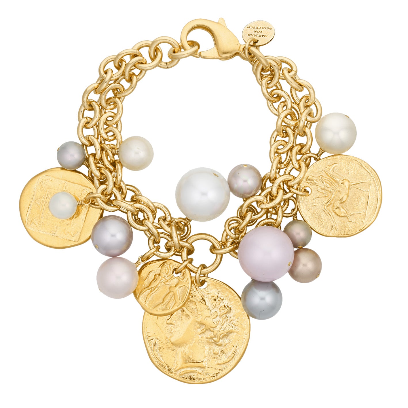 ALMA ARMBAND MÜNZE PERLE PASTELL