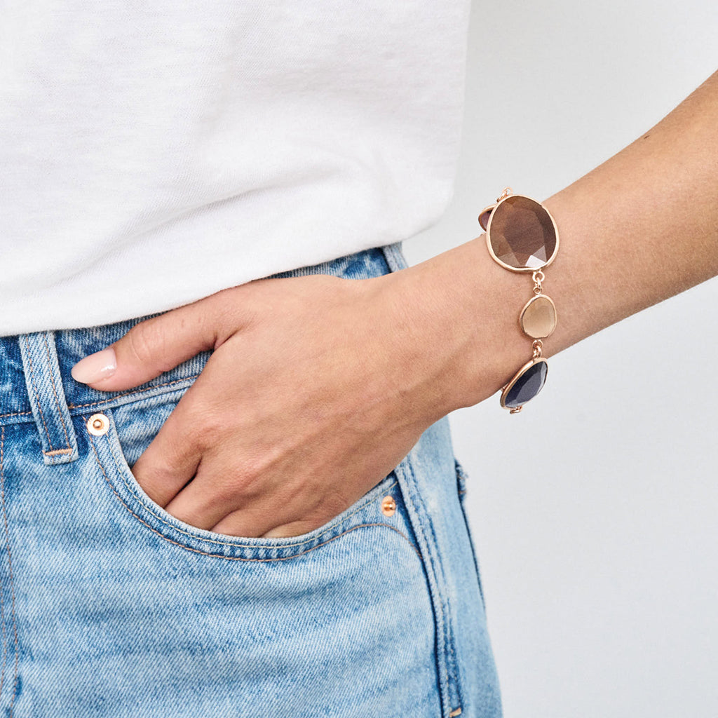 GLOSSY ARMBAND NUDE KHAKI MIX