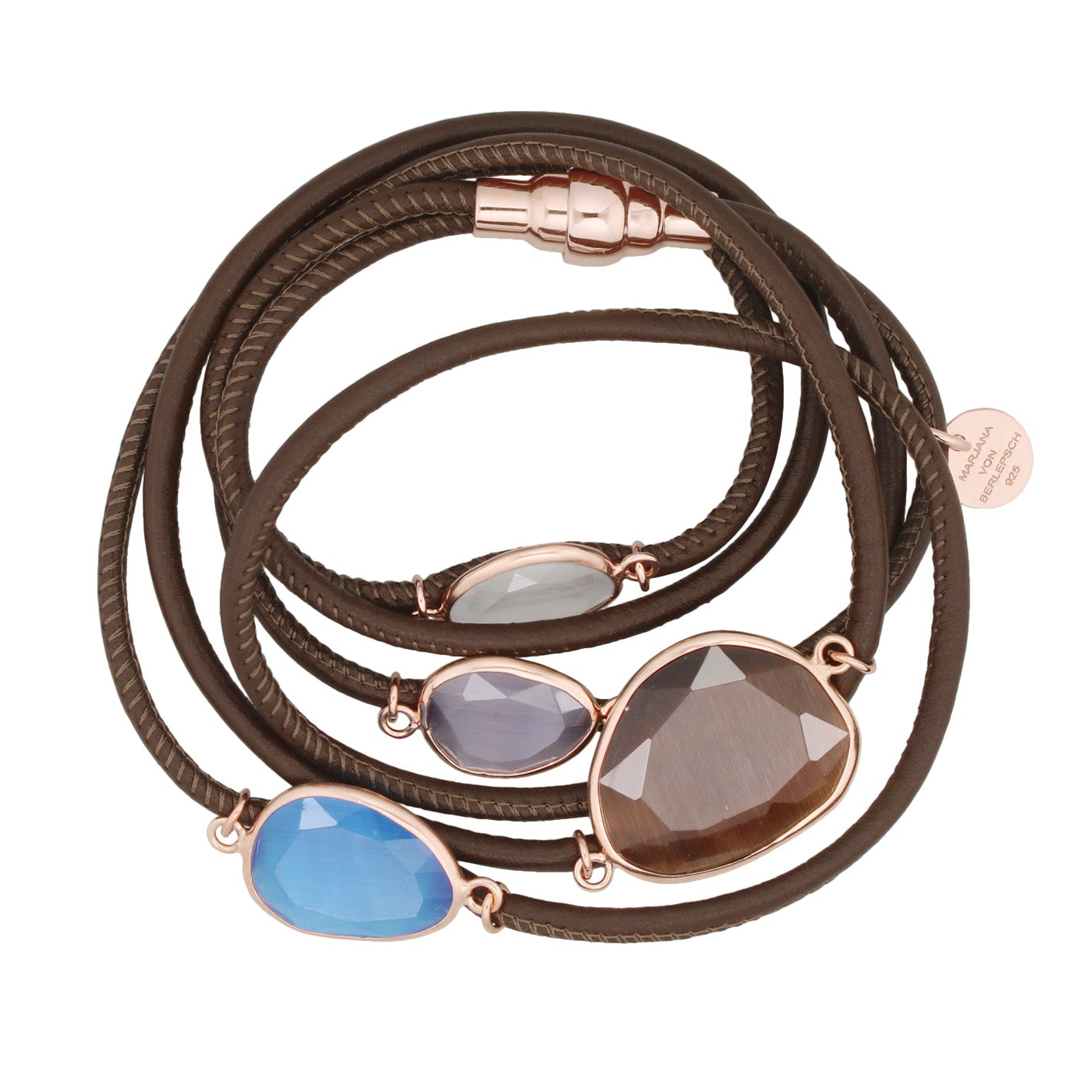 MOGUL LEDERARMBAND CATEYE SCHOKO MIX