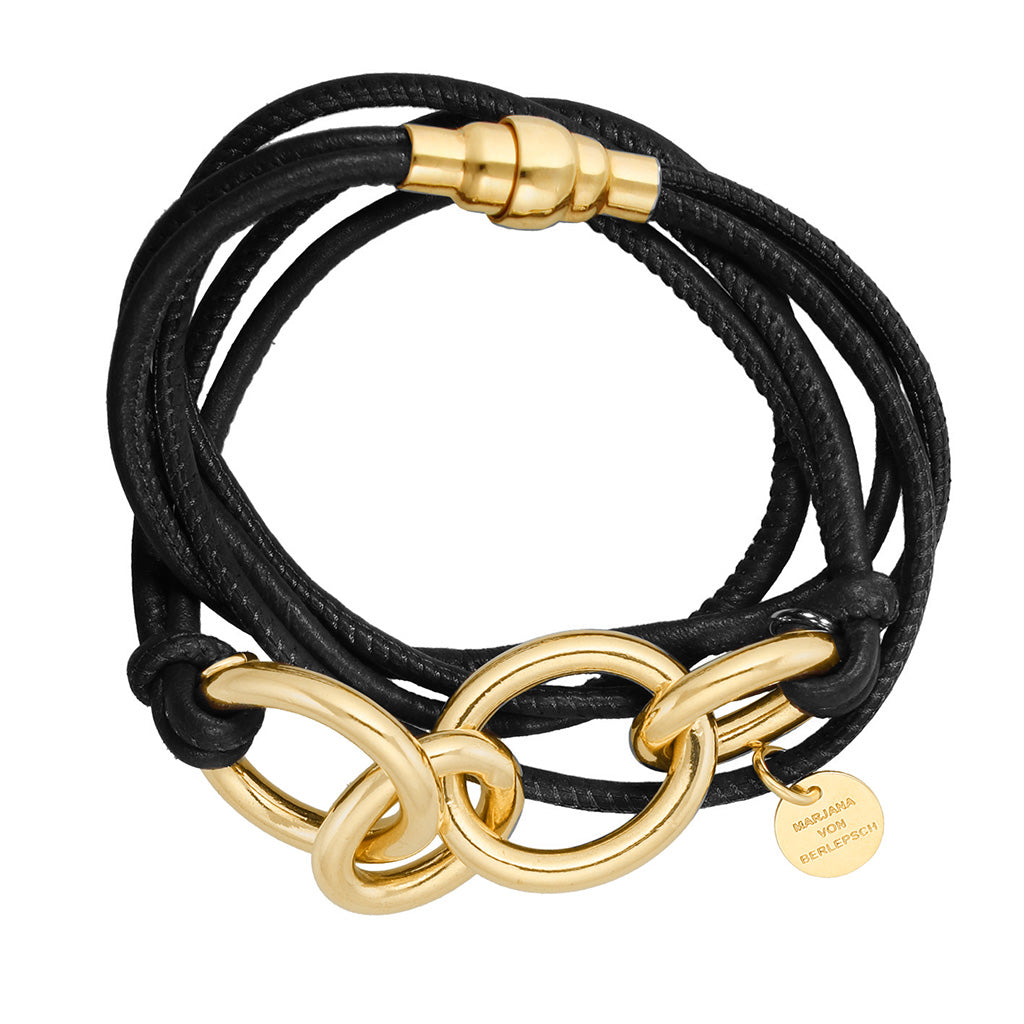 RIVA LEDERARMBAND SCHWARZ