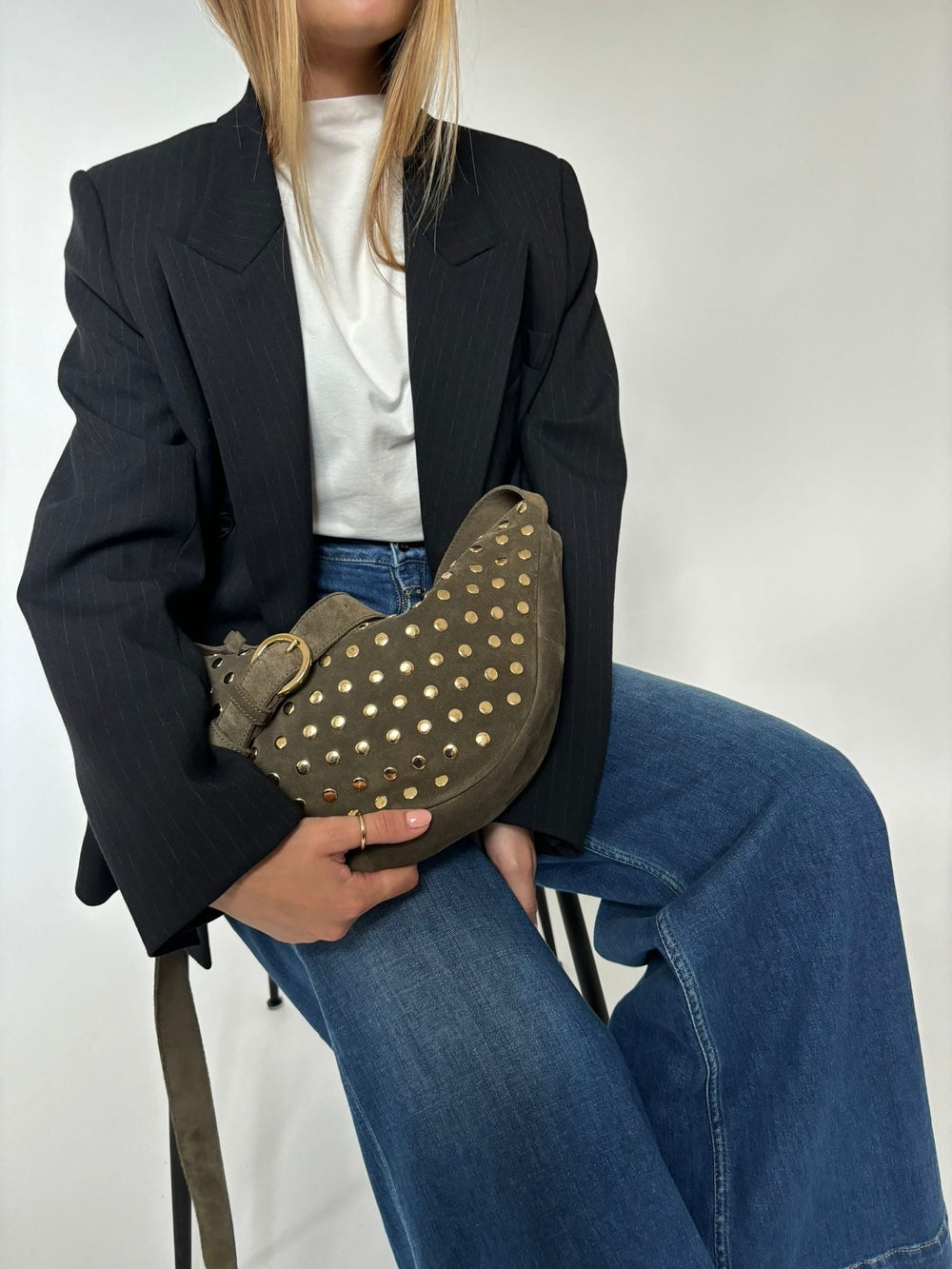 VENETIA TASCHE SMALL VOLLNIETE KAKI SUEDE