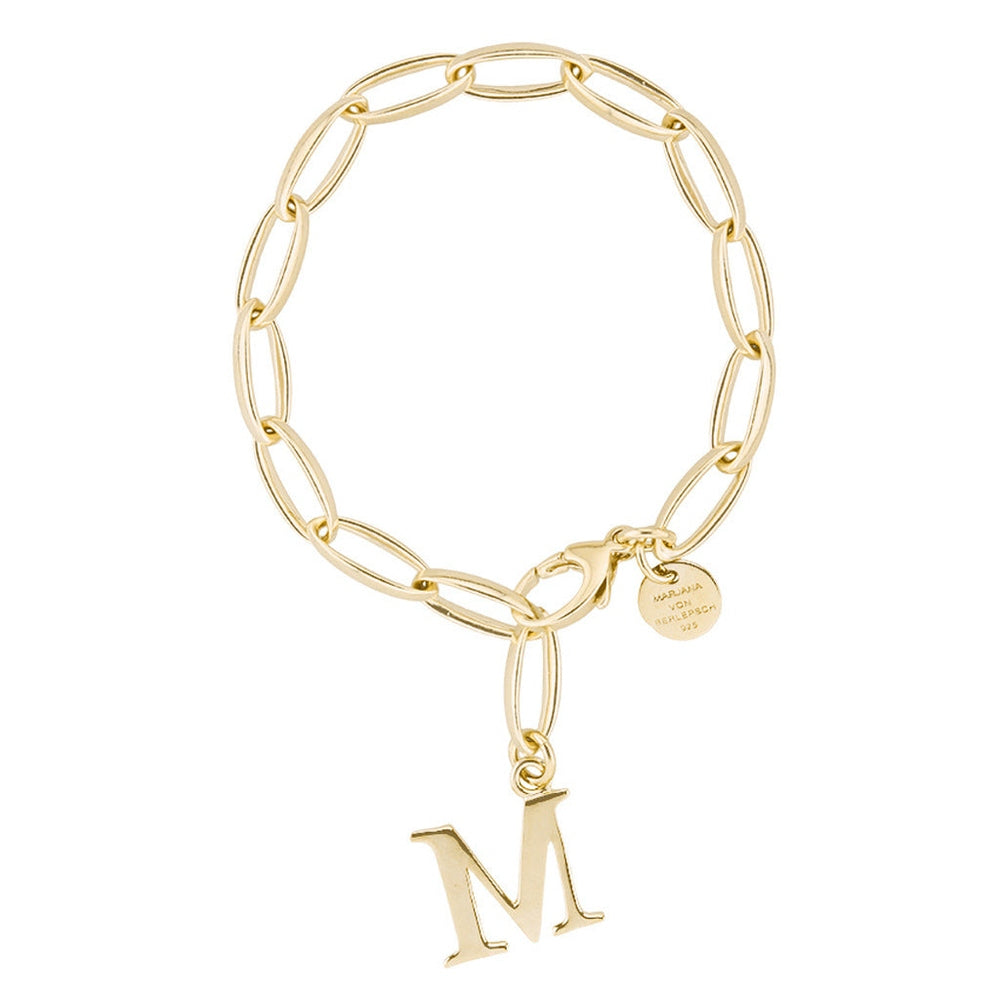 CHARM ARMBAND BUCHSTABE A-Z Gold