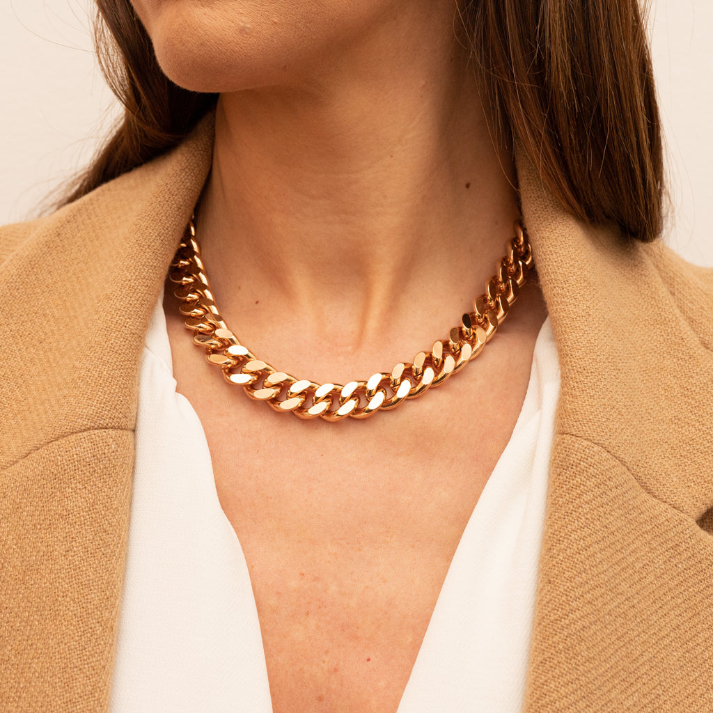 KAVA PANZERKETTE KURZ ROSÉGOLD