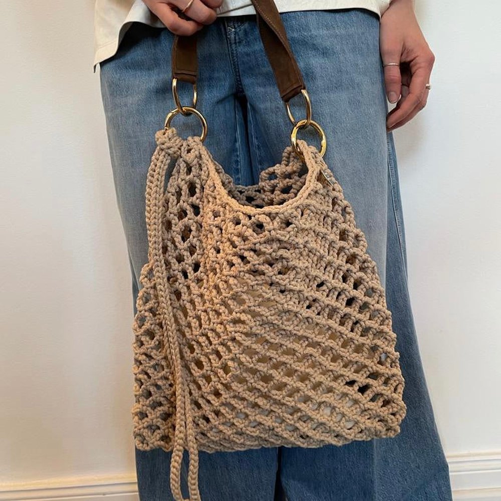 TORTUGA HÄKELTASCHE NATUR